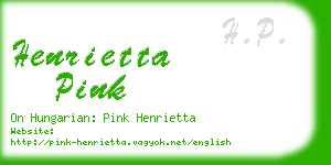 henrietta pink business card